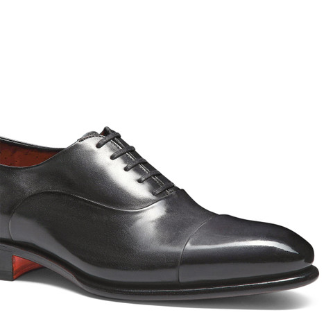 Men's grey leather Oxford shoe - Santoni - 6