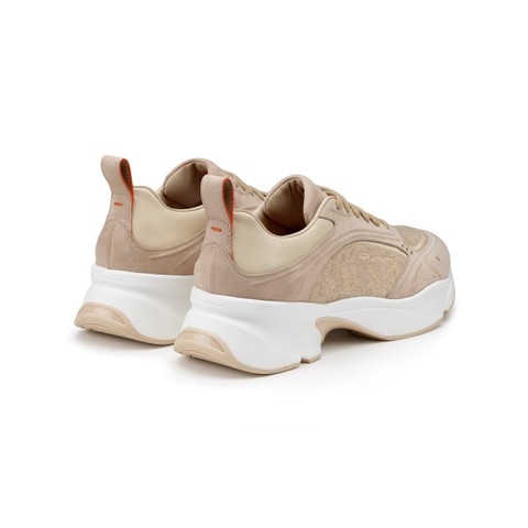 Women's dove grey suede sneaker - Santoni - 3