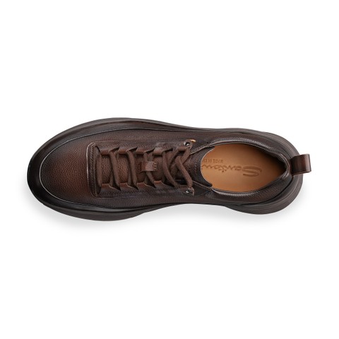 Men's dark brown leather Easy Bounce Mountain sneaker - Santoni - 4