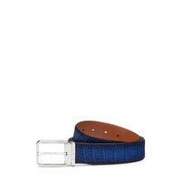 Blue alligator nubuck belt - Santoni - 1