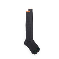 Grey Filo di Scozia mercerised cotton high socks - Santoni - 1