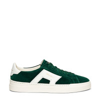 Men&rsquo;s green and white suede and leather double buckle sneaker - Santoni - 1