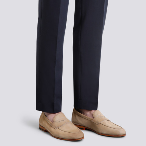 Men's beige suede Carlo penny loafer - Santoni - 2