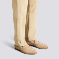 Men's beige suede Carlo penny loafer - Santoni - 2