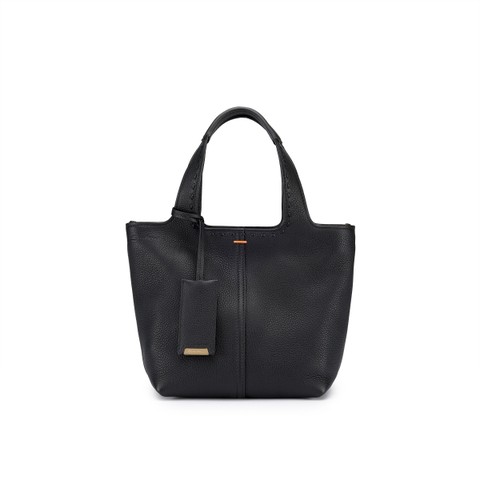Black tumbled leather handbag - Santoni - 1