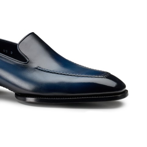 Men's blue leather Limited Edition loafer - Santoni - 5