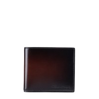 Portefeuille en cuir brun fonc&eacute; - Santoni - 1