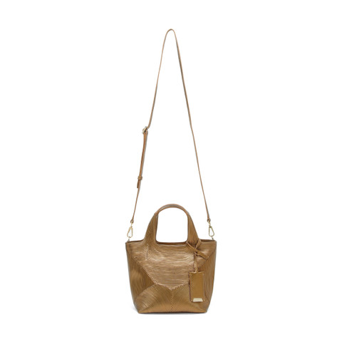 Gold laminated leather handbag - Santoni - 4