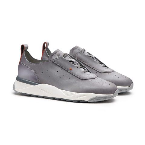 Men's grey nubuck sneaker - Santoni - 2