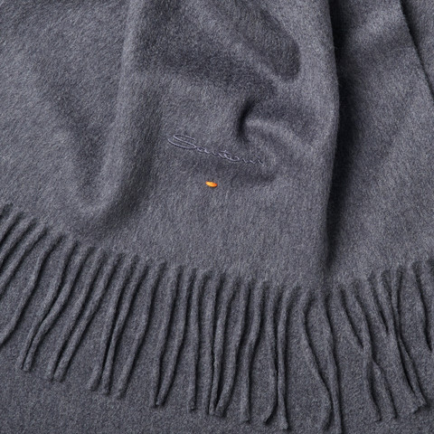 Grey cashmere scarf - Santoni - 4