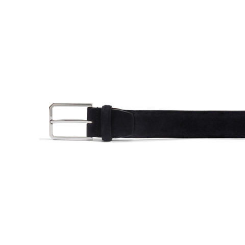 Men&rsquo;s blue suede adjustable belt - Santoni - 4