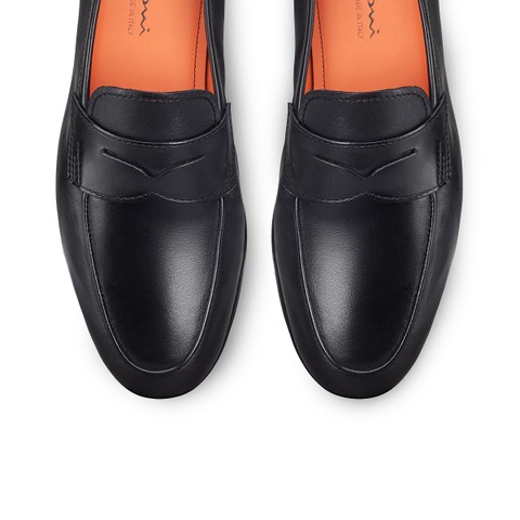 Men's black leather Carlo penny loafer