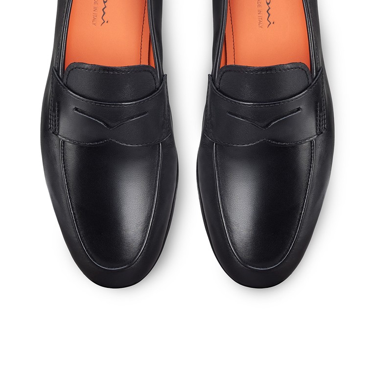 Men's black leather Carlo penny loafer