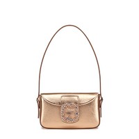 Rosafarbene Schultertasche aus laminiertem Leder - Santoni - 1