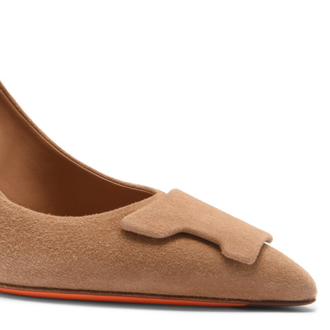Women's beige suede high-heel Santoni Sibille pump - Santoni - 6