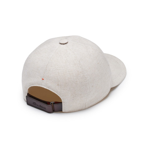 Men's beige fabric baseball cap - Santoni - 4