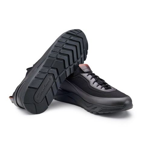Men's grey leather sneaker - Santoni - 3