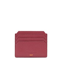 Red tumbled leather credit card holder - Santoni - 1