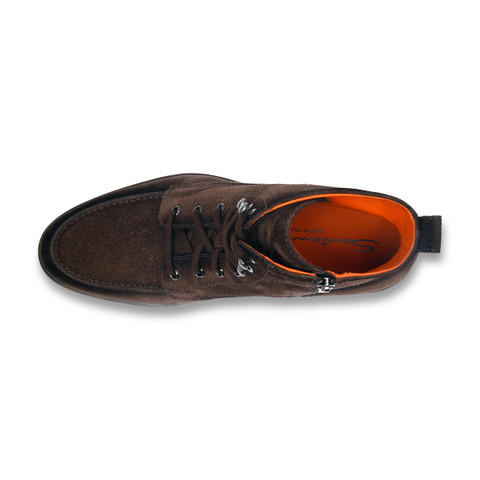 Men's dark brown suede ankle boot - Santoni - 5