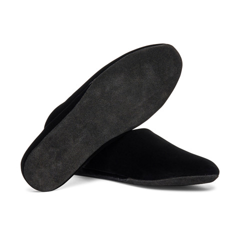 Men's black velvet slipper - Santoni - 3