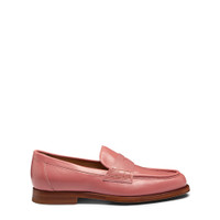 Women’s pink leather penny loafer - Santoni - 1