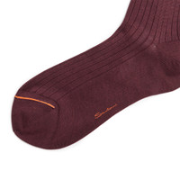Burgundy Filo di Scozia mercerised cotton high socks - Santoni - 2
