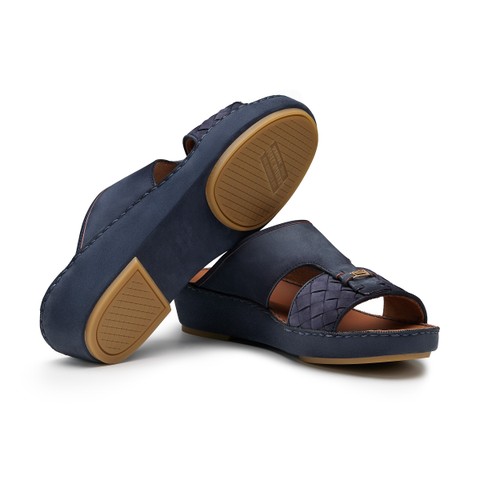 Men's blue suede sandal - Santoni - 3