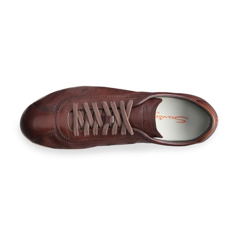 Men's dark brown leather sneaker - Santoni - 4
