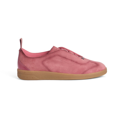 Women's pink suede sneaker - Santoni - 1