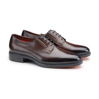 Men's dark brown leather Easy lace-up - Santoni - 2