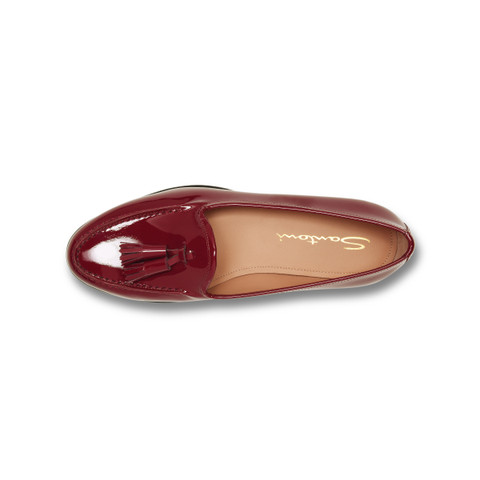 Women's red patent leather Andrea tassel loafer - Santoni - 5