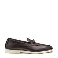 Men's dark brown leather loafer - Santoni - 1