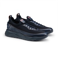 Men's blue leather sneaker - Santoni - 2