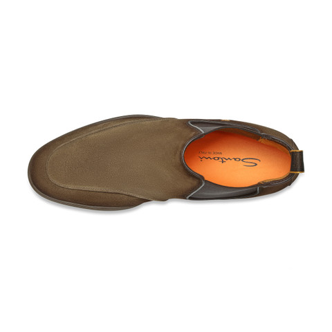 Men&rsquo;s brown suede Chelsea boot - Santoni - 4