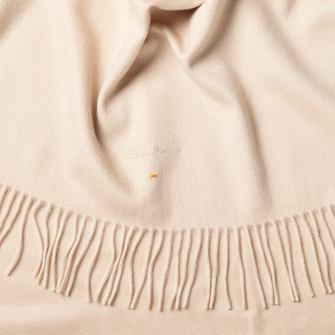 Ecru cashmere scarf - Santoni - 4