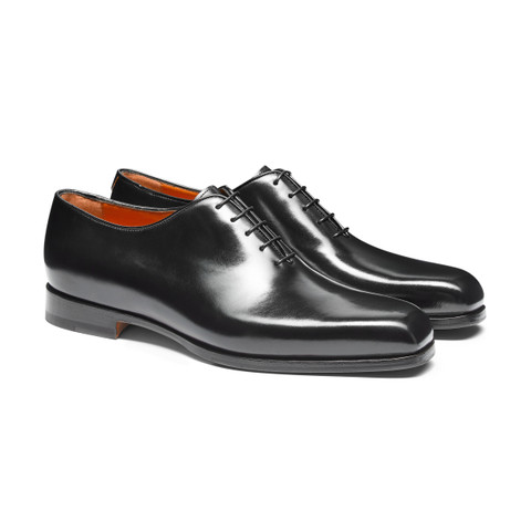 Schwarze Oxfords f&uuml;r Herren aus Leder - Santoni - 3