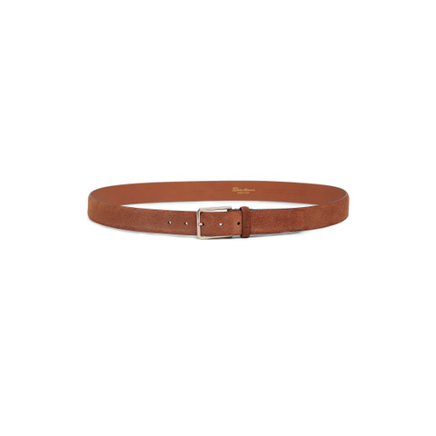 Men's brown suede adjustable belt - Santoni - 3