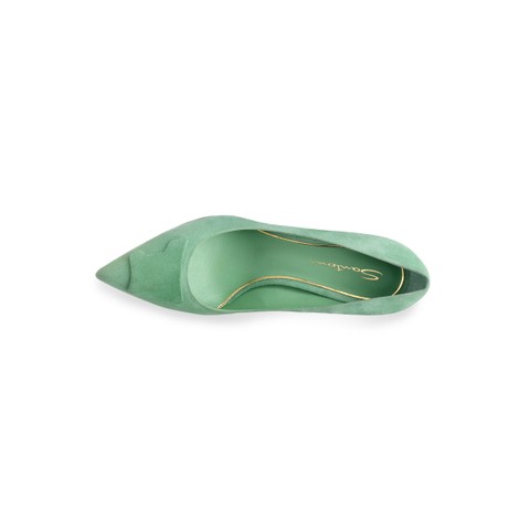 Women's green suede high-heel Santoni Sibille pump - Santoni - 4