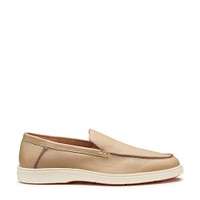 Men's beige leather loafer - Santoni - 1