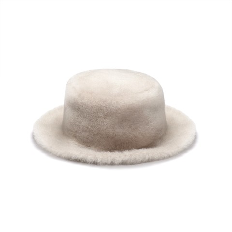 Beige fur bucket hat - Santoni - 1
