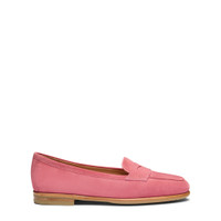 Women's pink suede Carla loafer - Santoni - 1