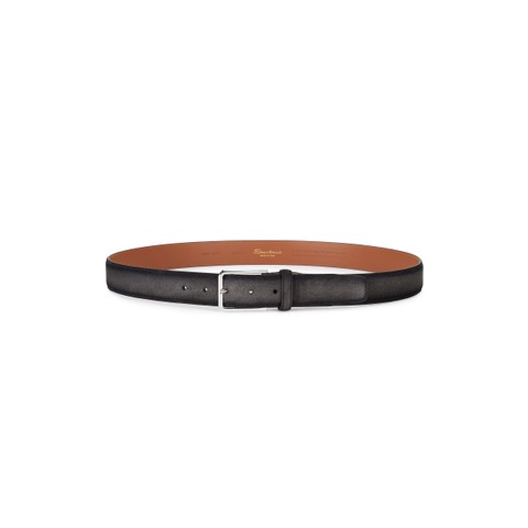 Grey suede adjustable belt - Santoni - 3