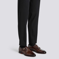 Men's dark brown leather double-buckle shoe - Santoni - 2