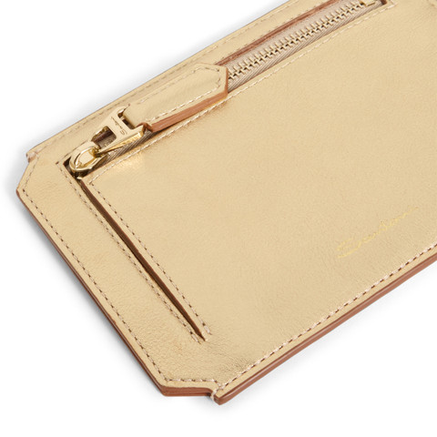 Gold laminated leather document holder - Santoni - 4