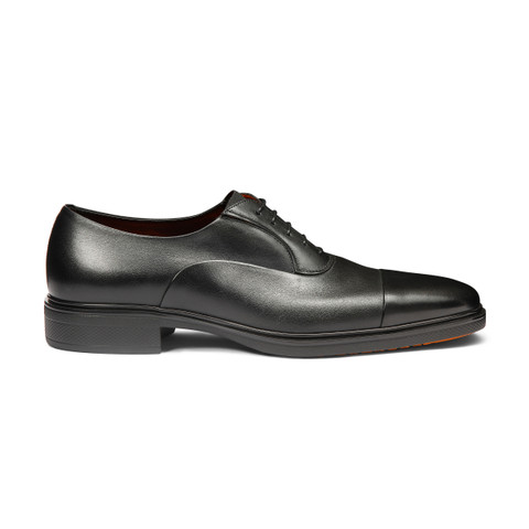 Men's black leather Easy lace-up - Santoni - 1