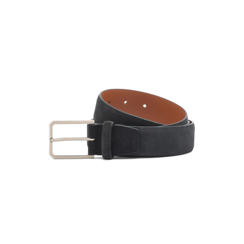 Men&rsquo;s grey suede adjustable belt - Santoni - 1