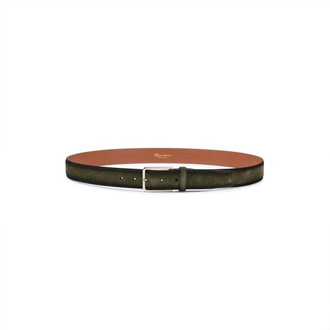 Green suede adjustable belt - Santoni - 3