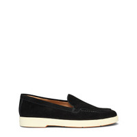 Women's black suede loafer - Santoni - 1