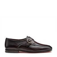 Men's dark brown leather single-monk shoe - Santoni - 1