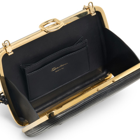 Black leather crossbody bag - Santoni - 5